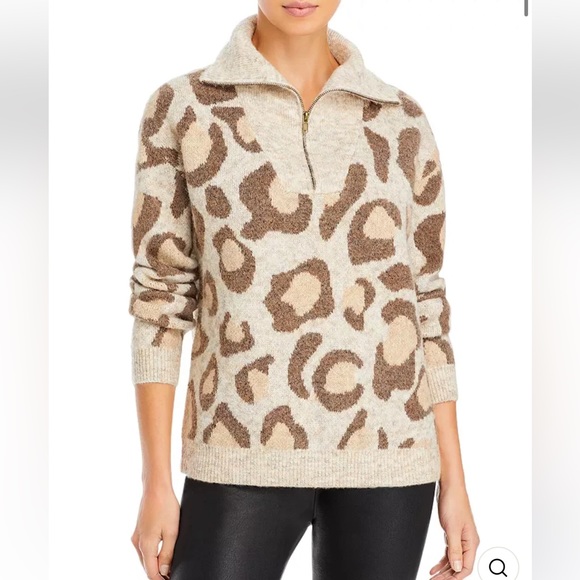 And The Why Leopard Foil Printed Half Sleeve Summer Sweater main image 0